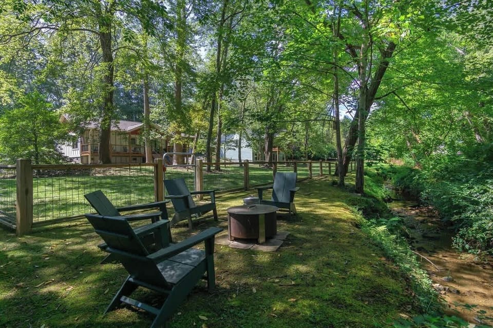 Fireplace on the creek in your backyard