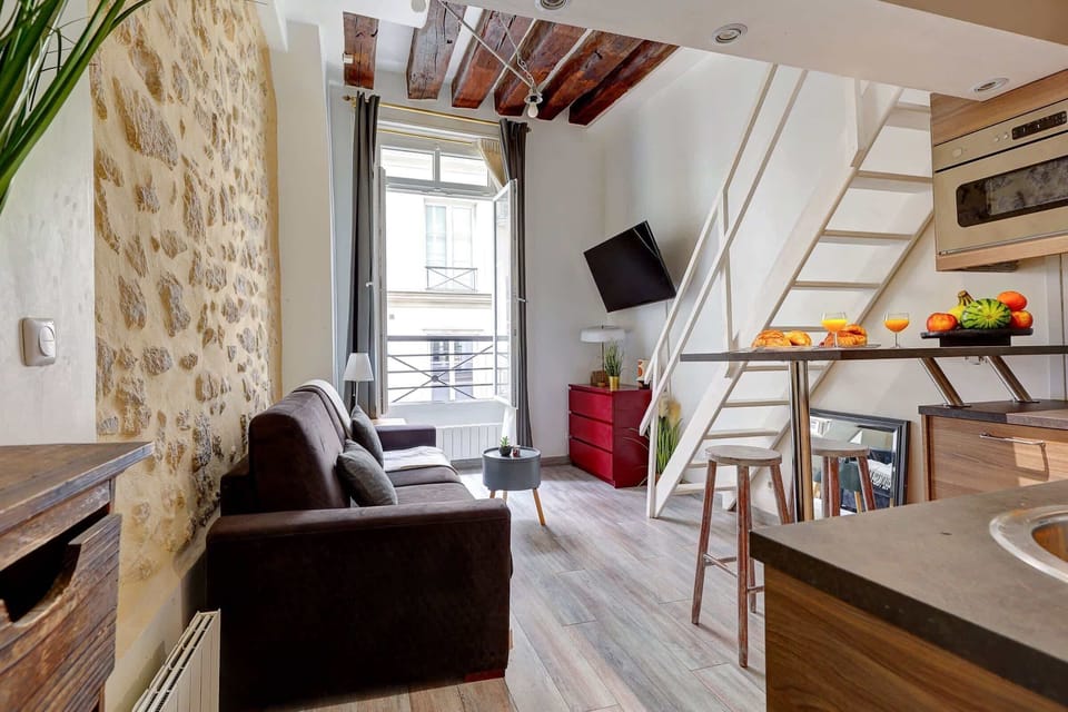 The open-plan living and dining area