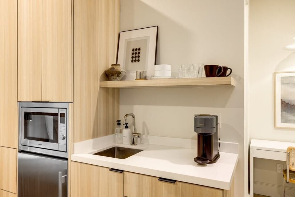 Kitchenette with Nespresso Coffee Machine and Mini Fridge - No Stove