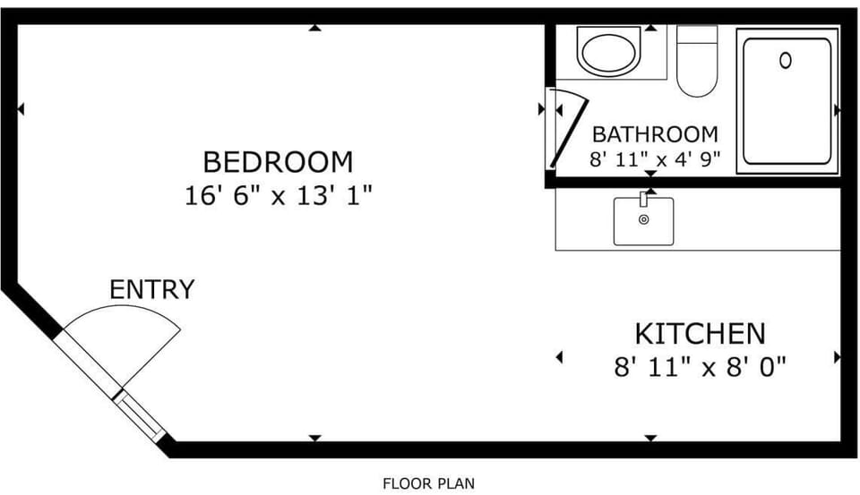 Studio Floorplan 342 Square Feet