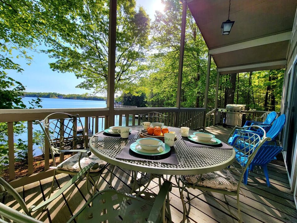 Enjoy picturesque views and relaxing moments on our beautiful deck.