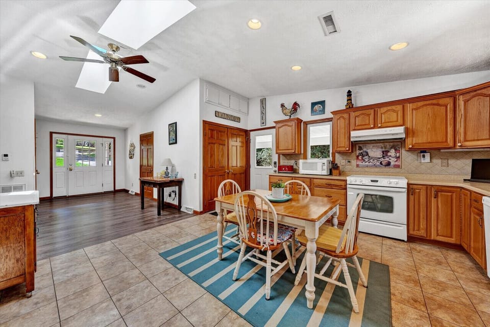 Enjoy casual dining that overlooks the kitchen.
