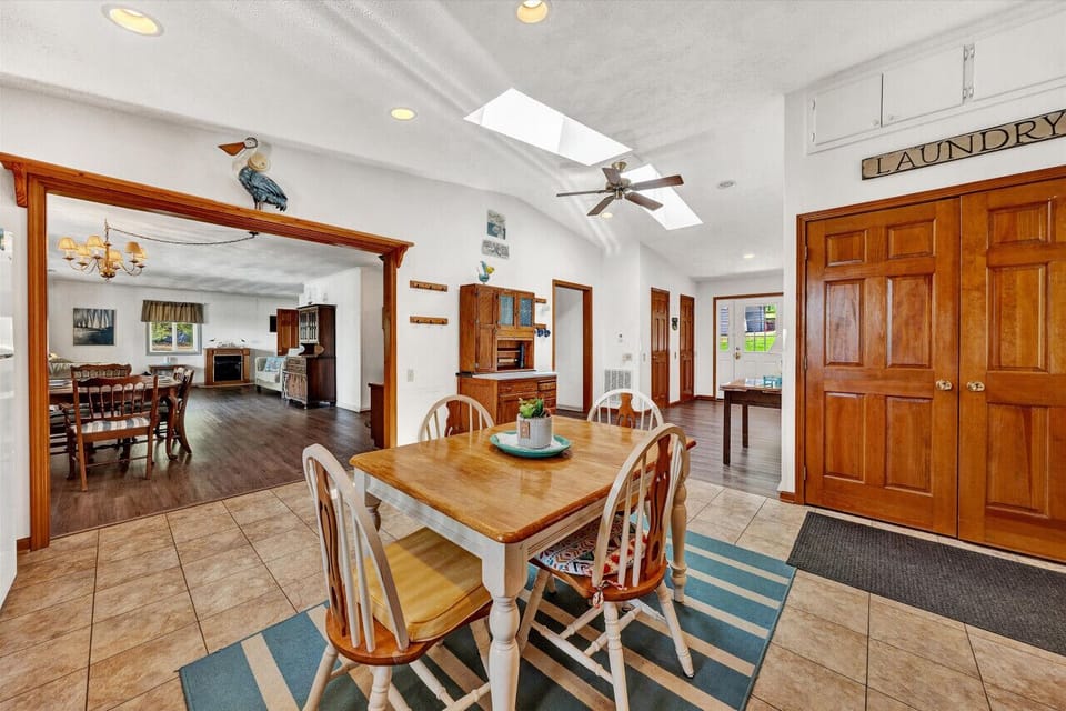 Enjoy casual dining that overlooks the kitchen.