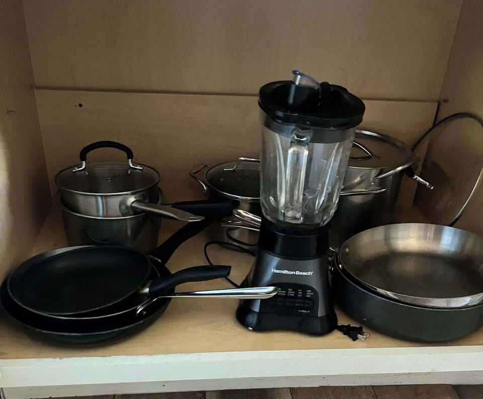 More pots and pans, including a blender!