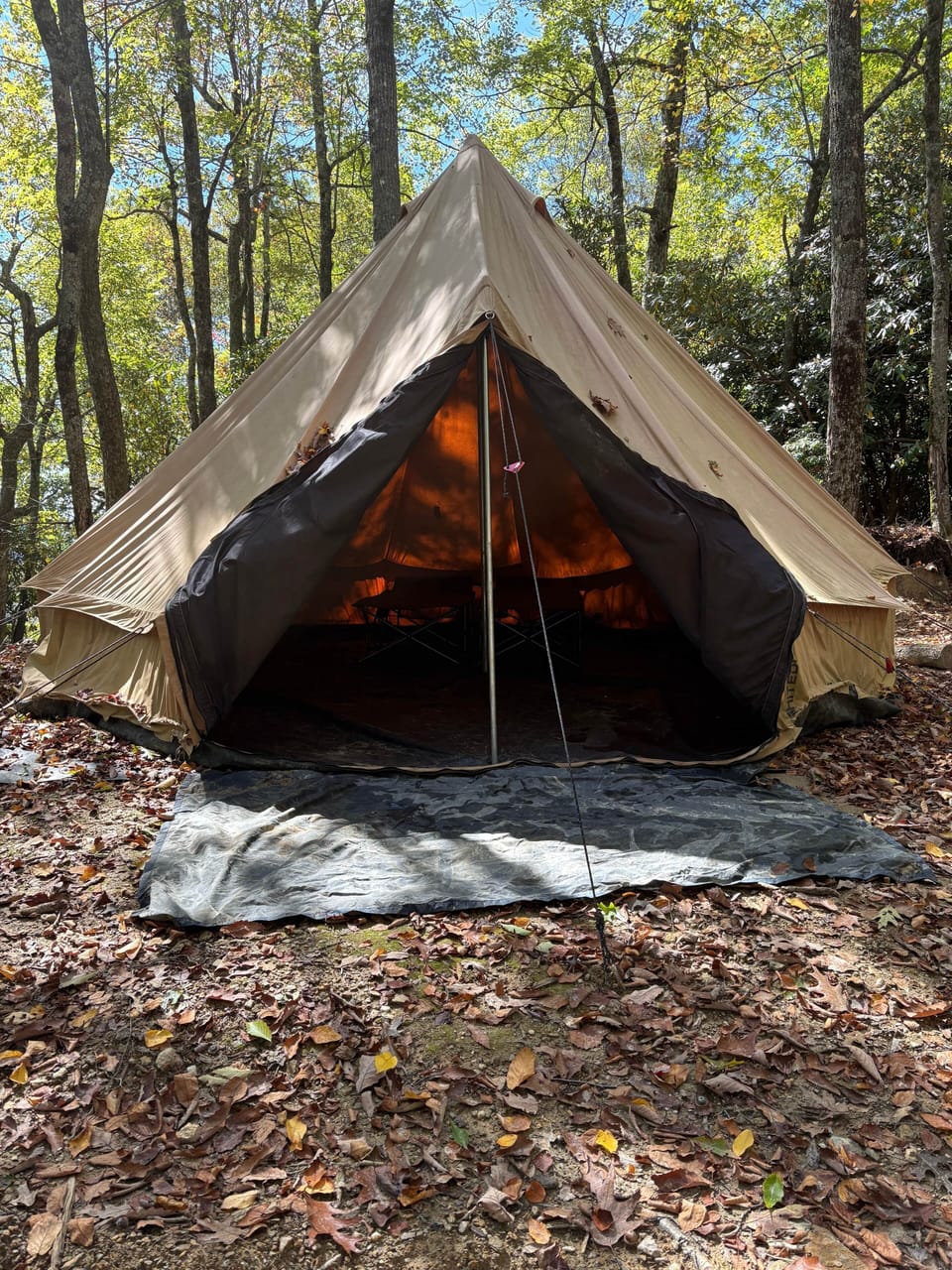 Bell tent open