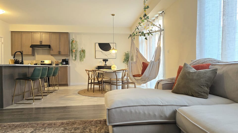 Kitchen and Dining from living room.
