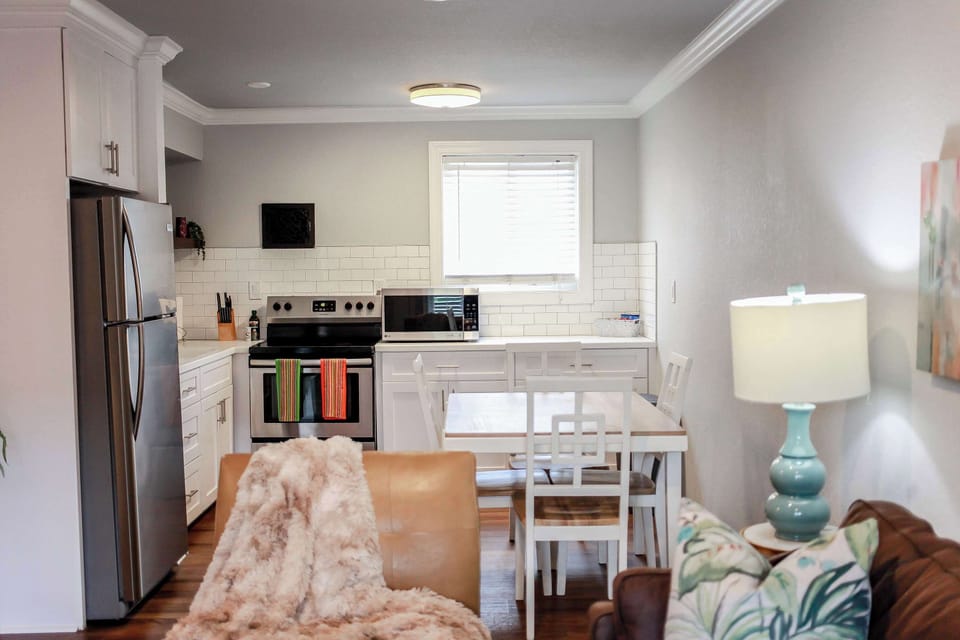 View of kitchen from living room