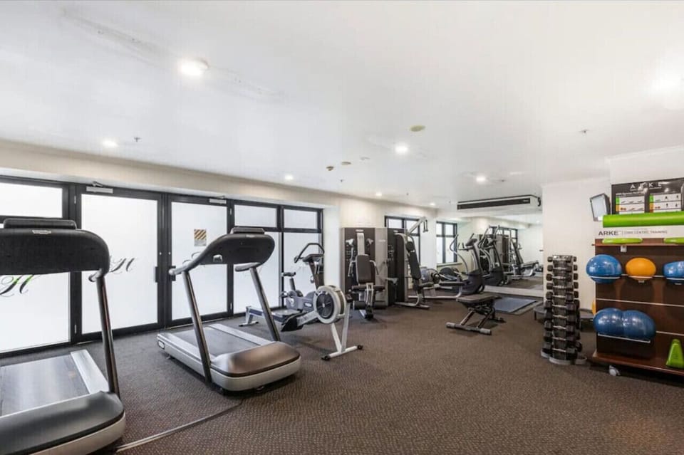The communal gym is great if you fancy a workout.