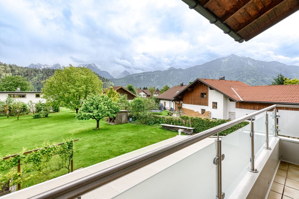 View from the balcony of the Bergblick country house in Ludesch in Walgau.