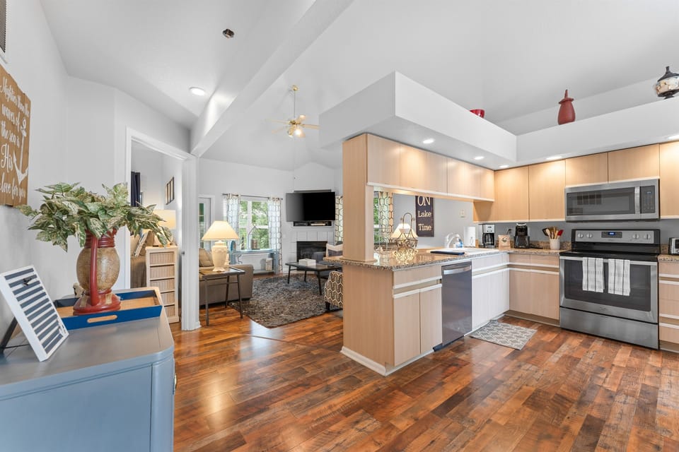 Cook and dine in style with our fully-equipped kitchen and elegant buffet area, perfect for family meals and gatherings.