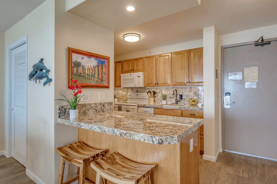 Counter seating for two.