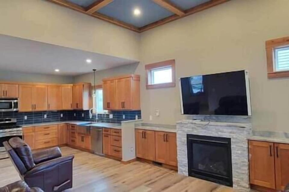 Living room and kitchen