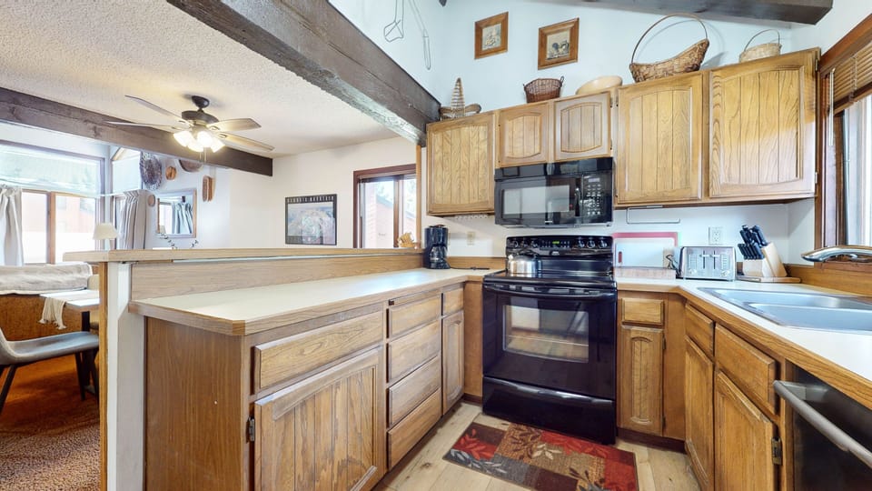 Indoors, Kitchen, Microwave, Oven, Ceiling Fan