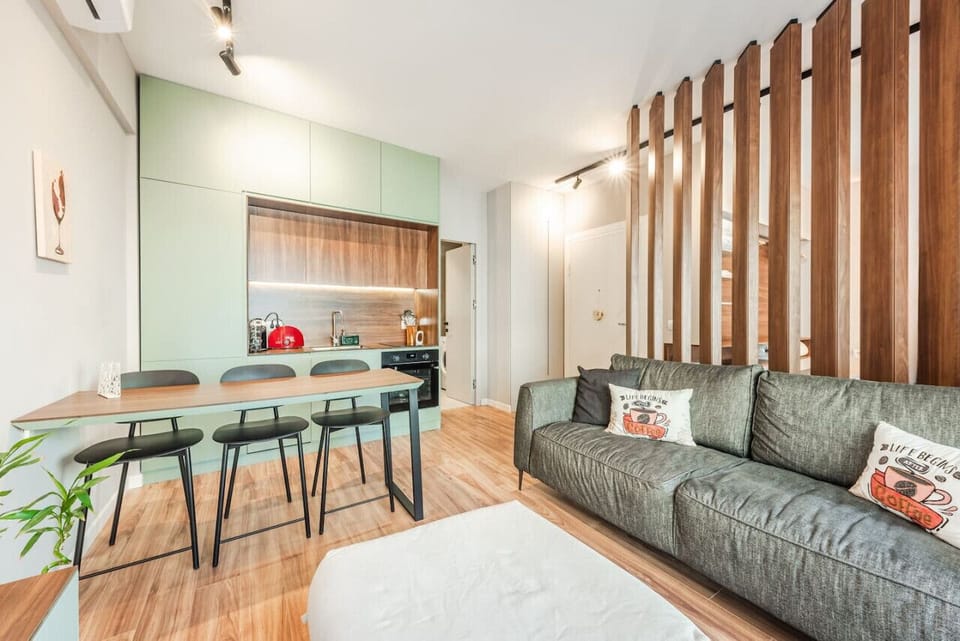 Living room and dining area