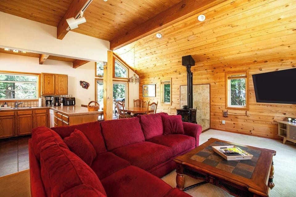 Additional view of the living room from the front door. 
