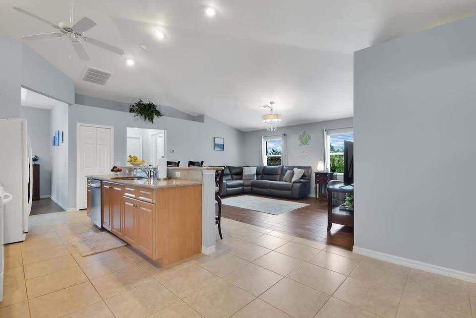 open kitchen for plenty of cooking space and entertaining.
