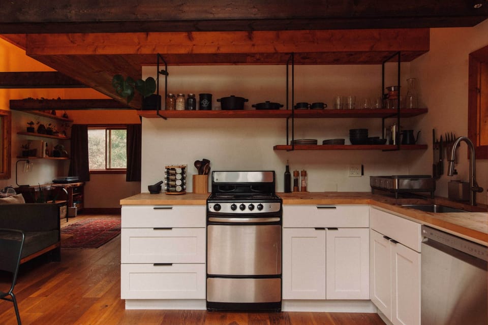 Our kitchen is well-appointed with everything you need 