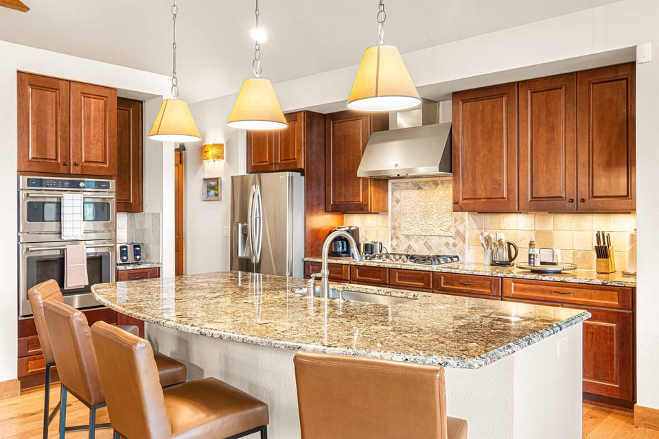 Thoughtfully designed and fully stocked kitchen