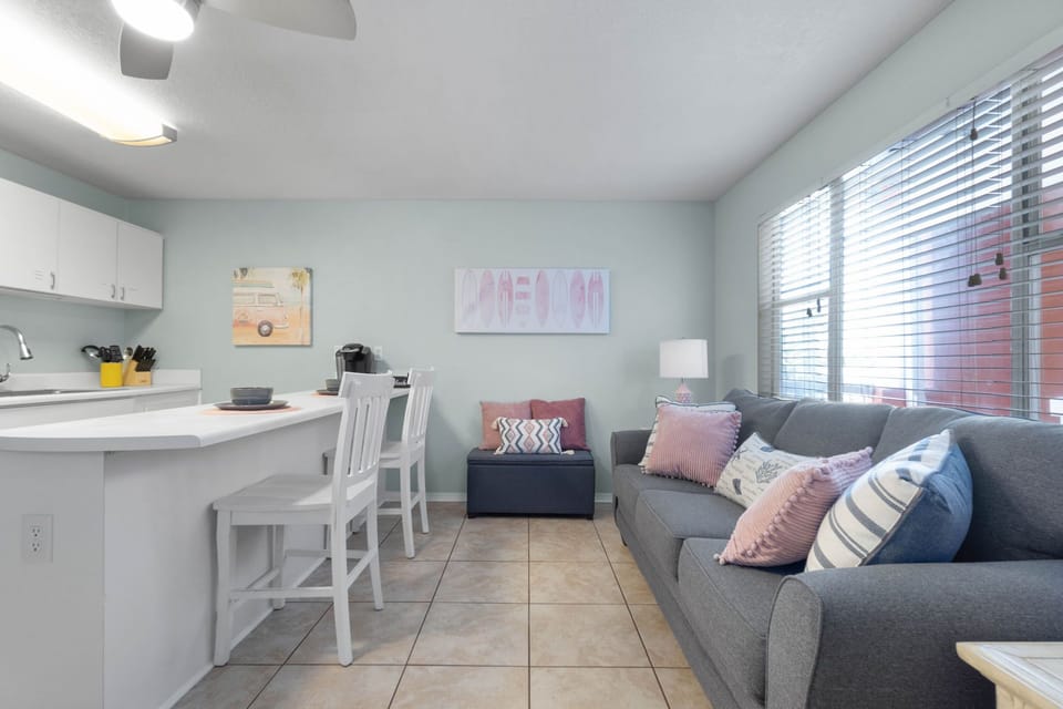 Living room with Queen sleeper sofa
