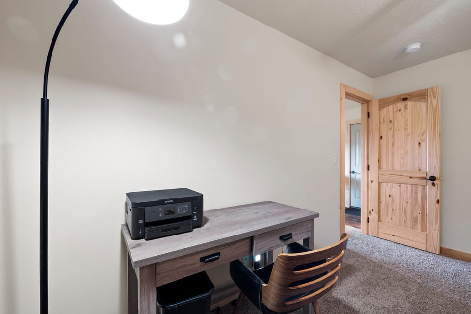 Workspace in downstairs bedroom.