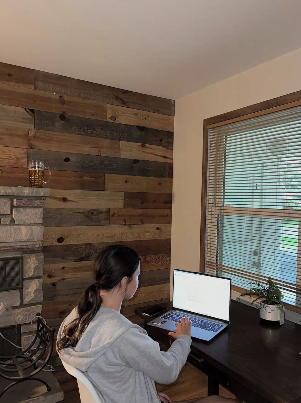 working space with laptop (provided)