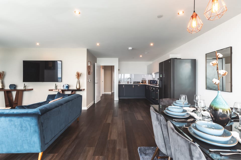 Wonderful open-plan living and dining area, offering plenty of space.