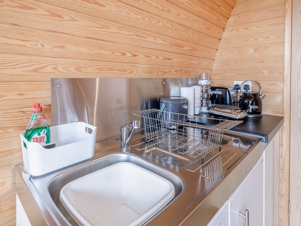 Kitchen area | Pod One - Darnells Luxury Glamping, Ross-on-Wye