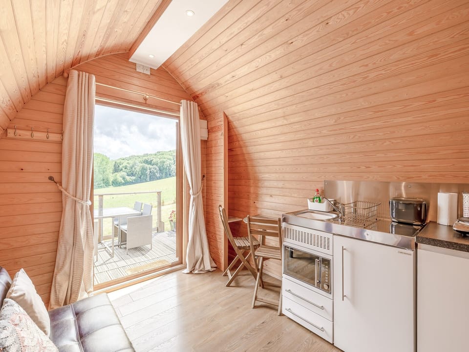 Open plan living space | Pod One - Darnells Luxury Glamping, Ross-on-Wye