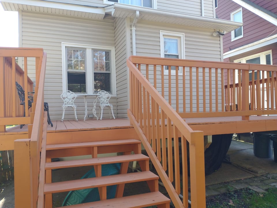 Back porch and yard.