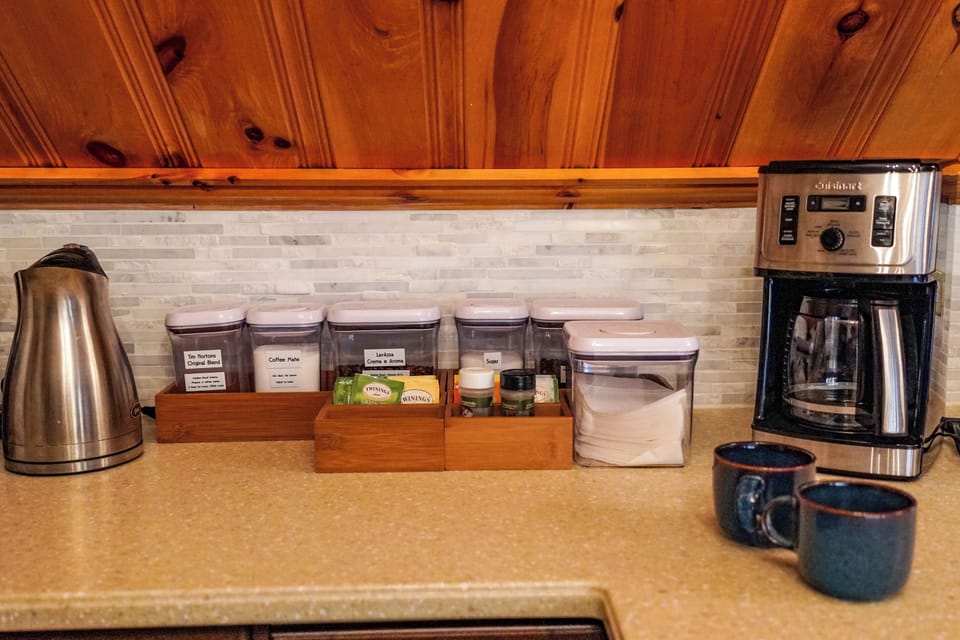 Fully stocked kitchen for all your tea and coffee needs!
