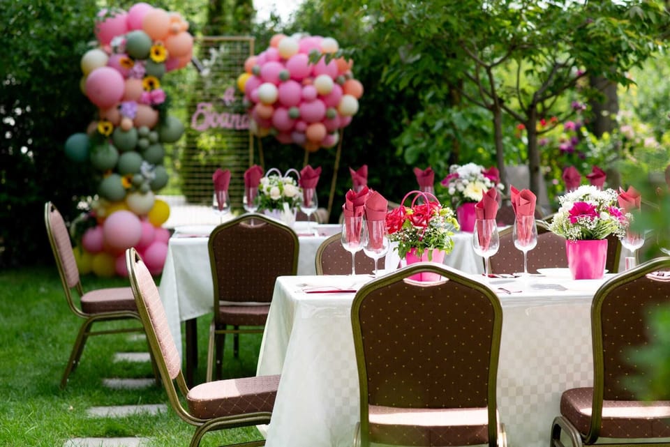 Outdoor banquet area