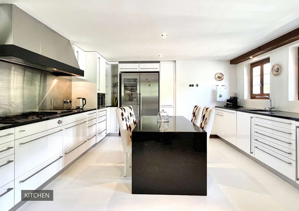modern kitchen with small dinning table 