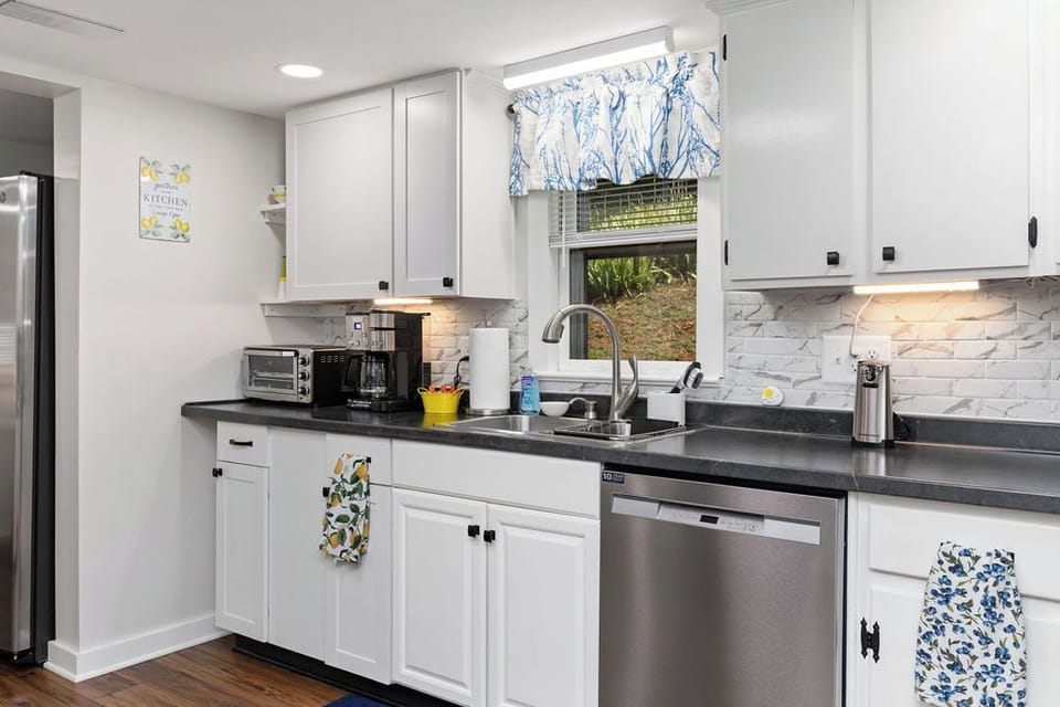 Enjoy a home cooked meal in our fully stocked kitchen.