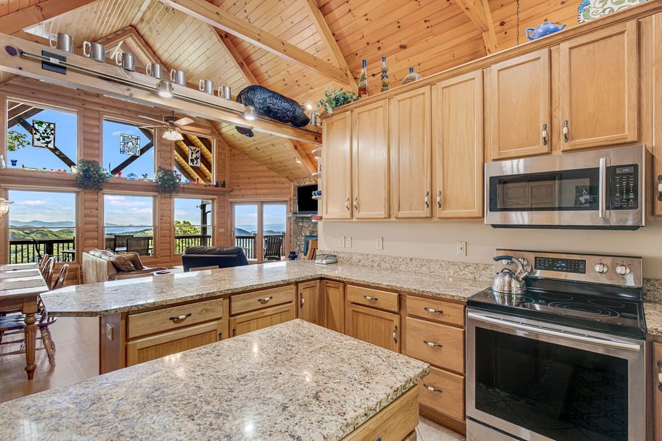 Kitchen with view