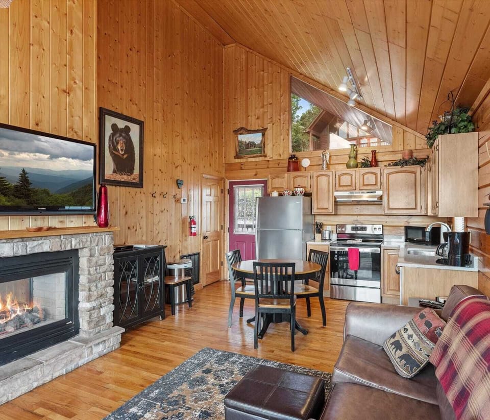 Open-concept living area with mountain views and plenty of space to relax.