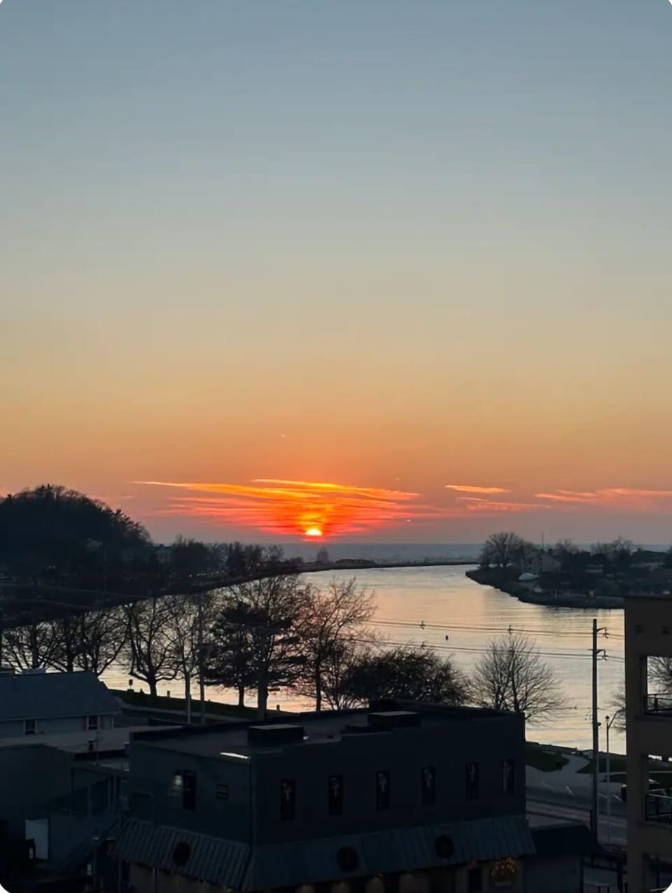 Roof top sunset in November