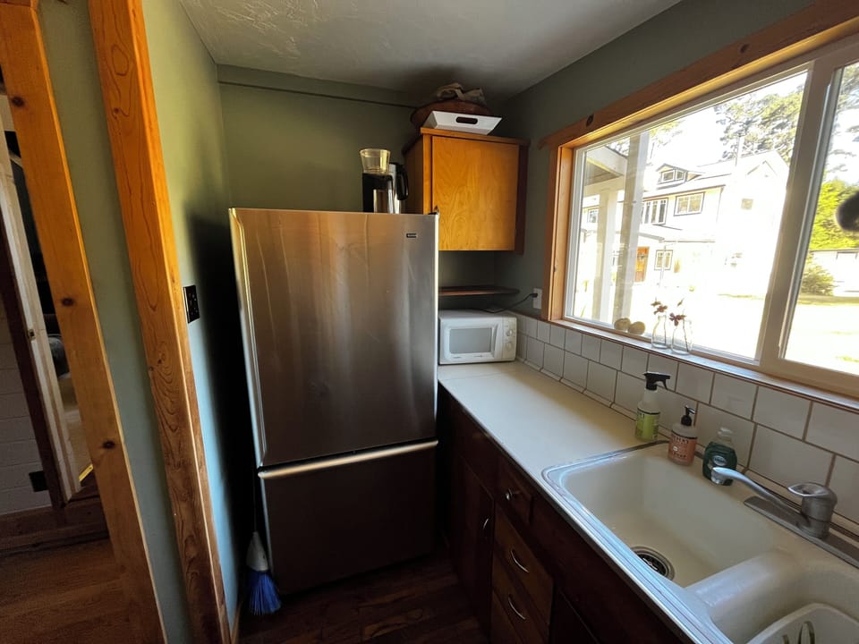 Full sized fridge and microwave