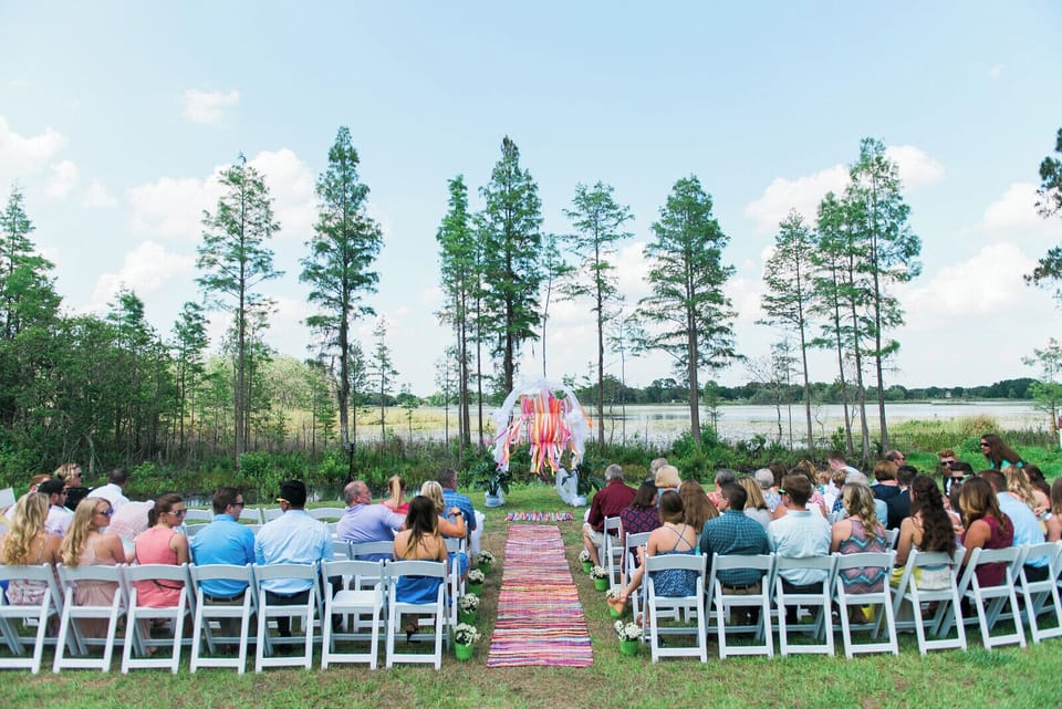 Outdoor banquet area