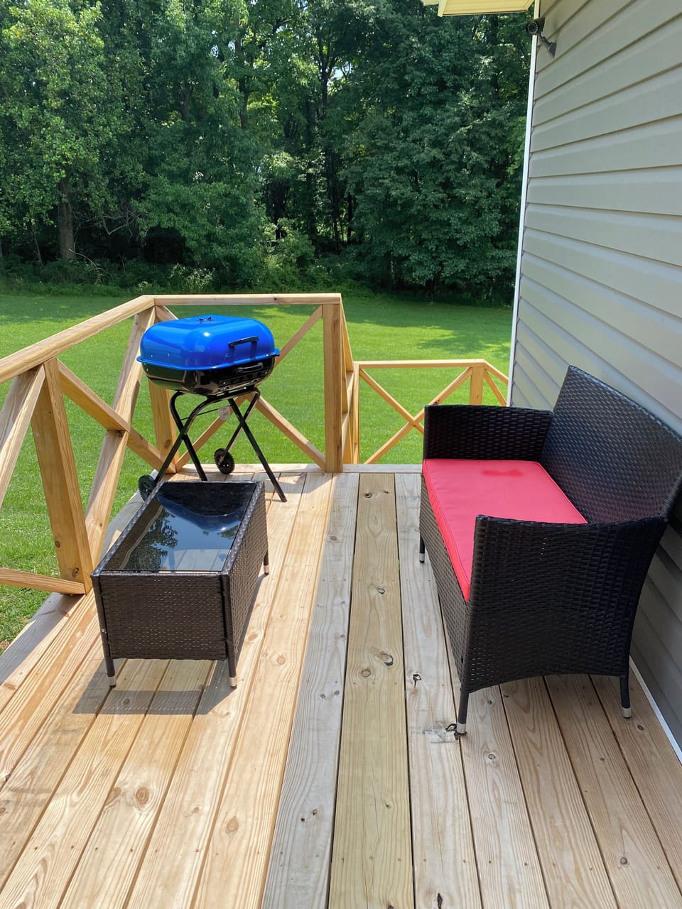 Charcoal grill for grilling out. 