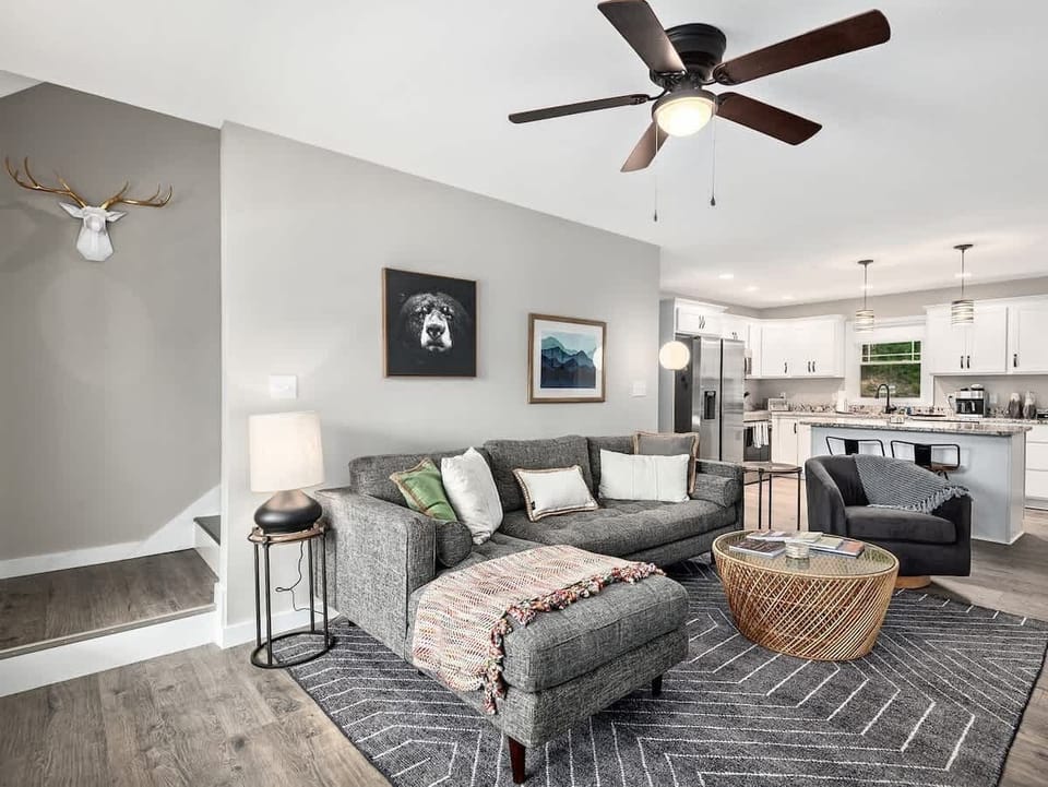 Living room looking towards the kitchen.