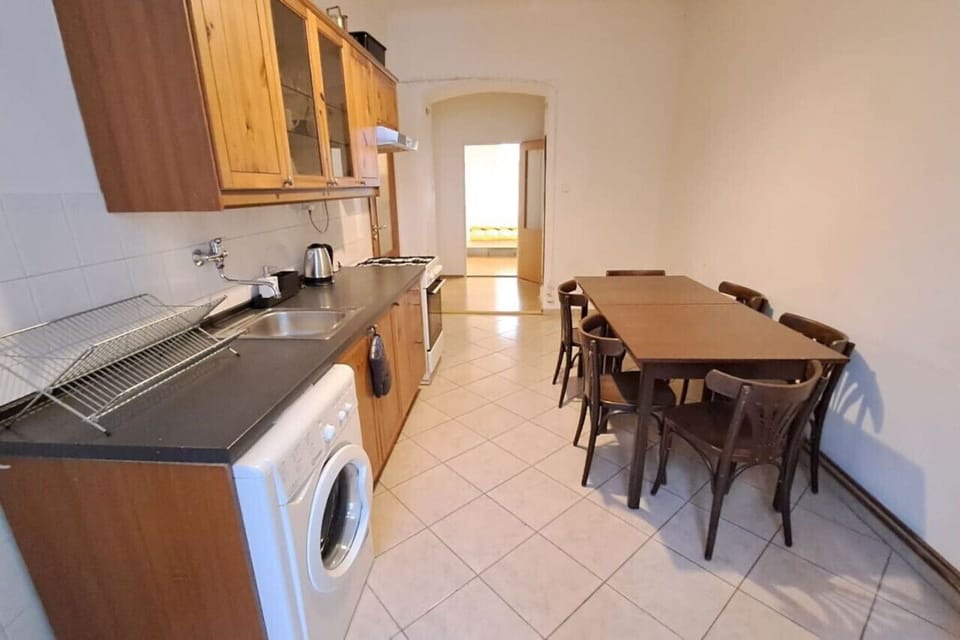 washer and kitchen