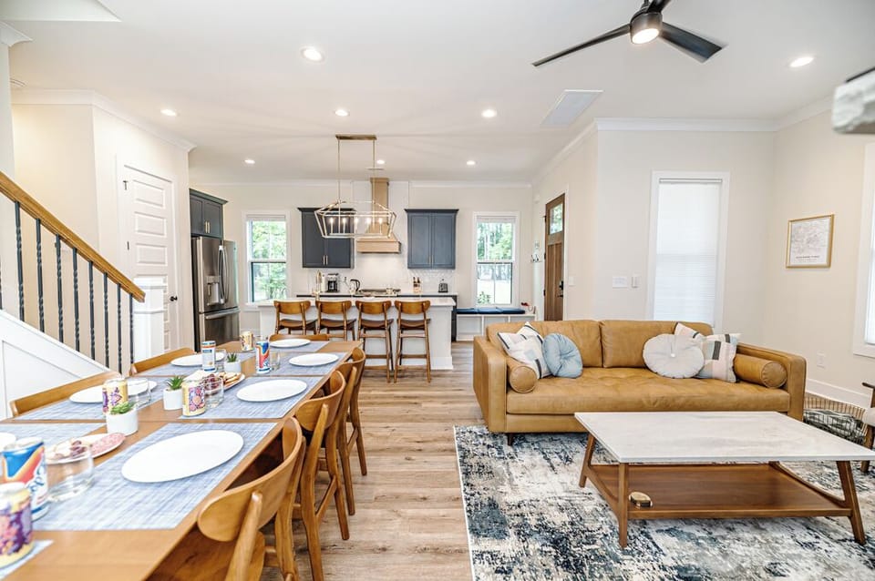 Main living room and kitchen