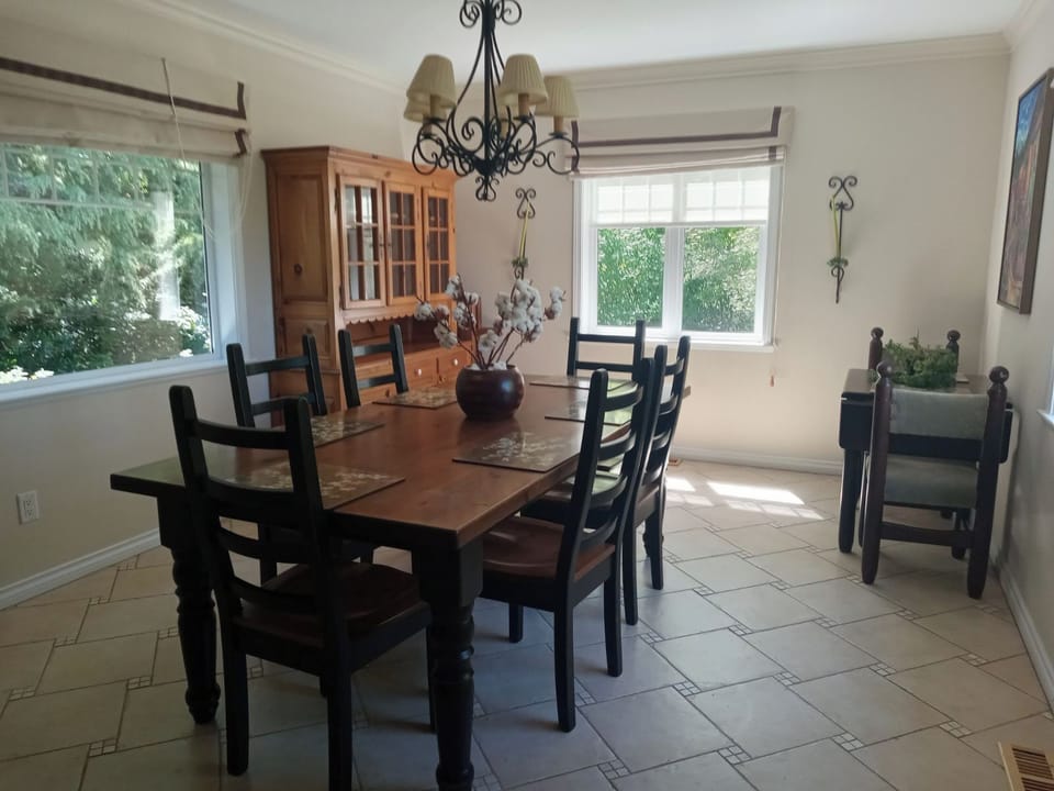 Dining area with 8 chairs