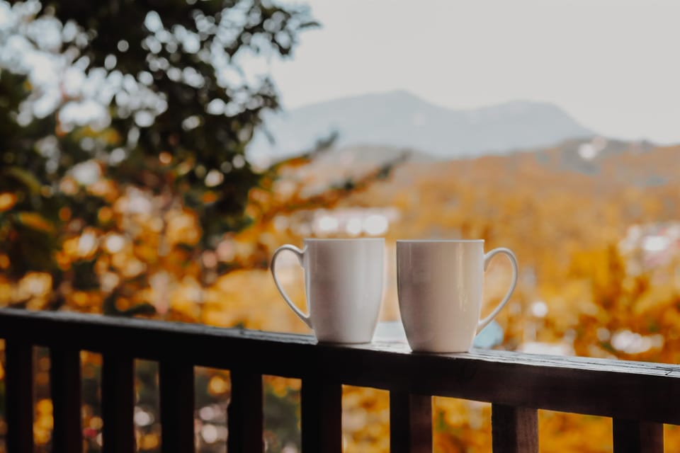Why not have your coffee overlooking Bluff Mountain