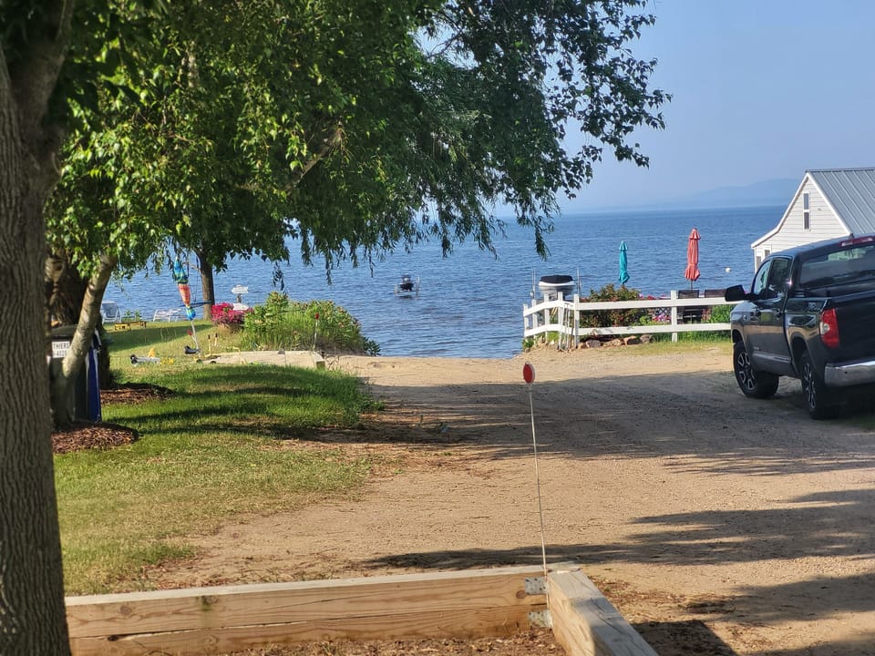 There it is, just a short walk from our lawn to the water.