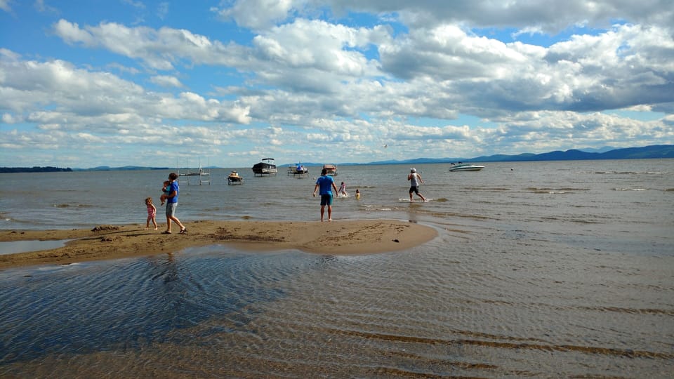 Very shallow, kid friendly beach in August and September.