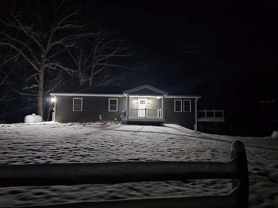 Exterior front--in the winter