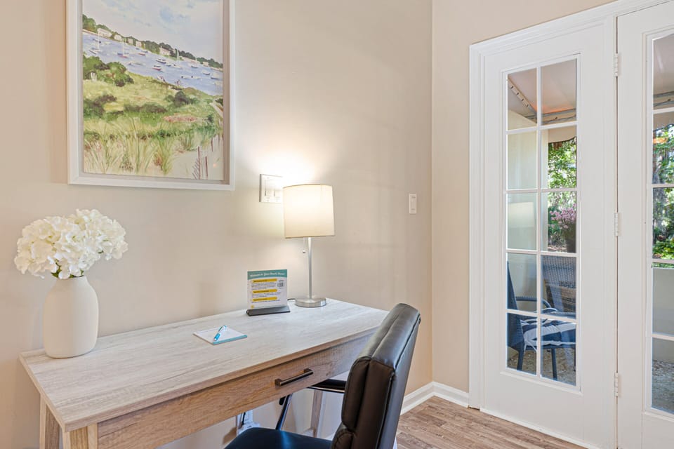 Desk area for work or planning itinerary