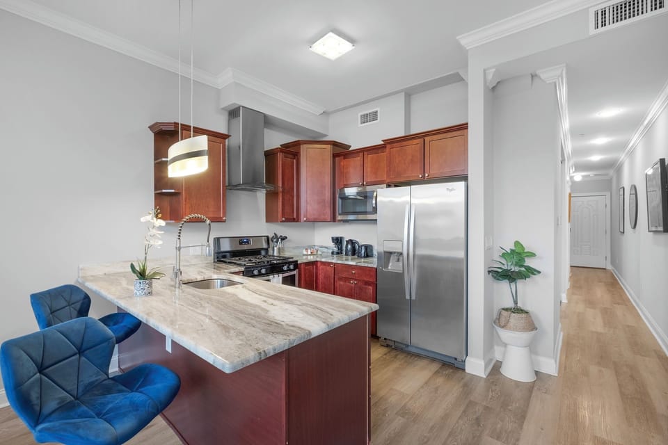 Granite countertops and premium kitchen finishes.