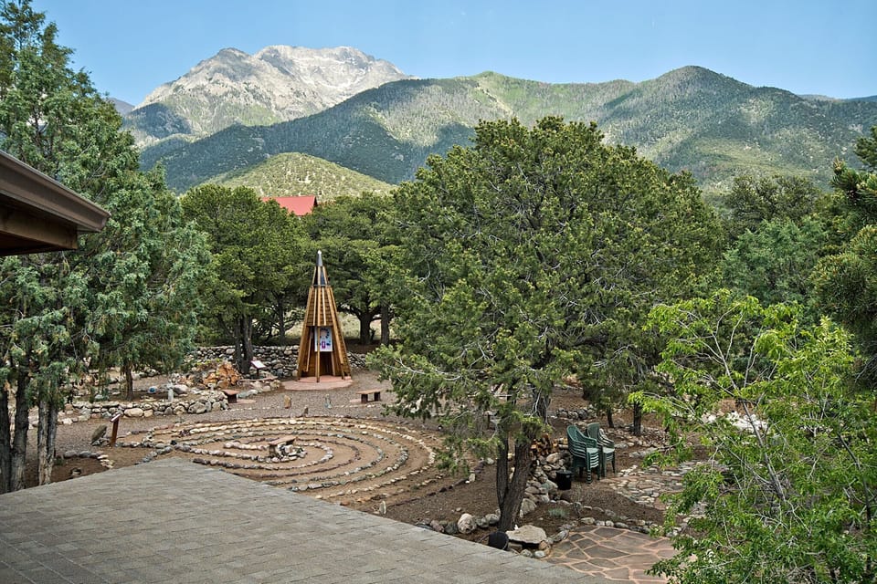Labyrinth with Sangre de Cristo Mountains